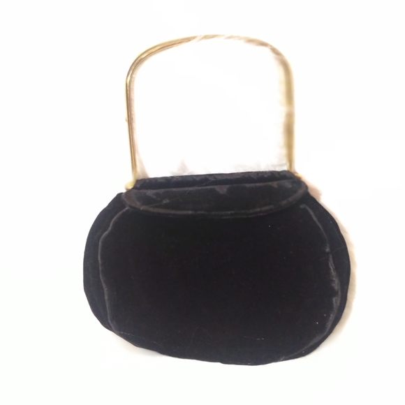 Vintage Black Velvet purse - Picture 7 of 8